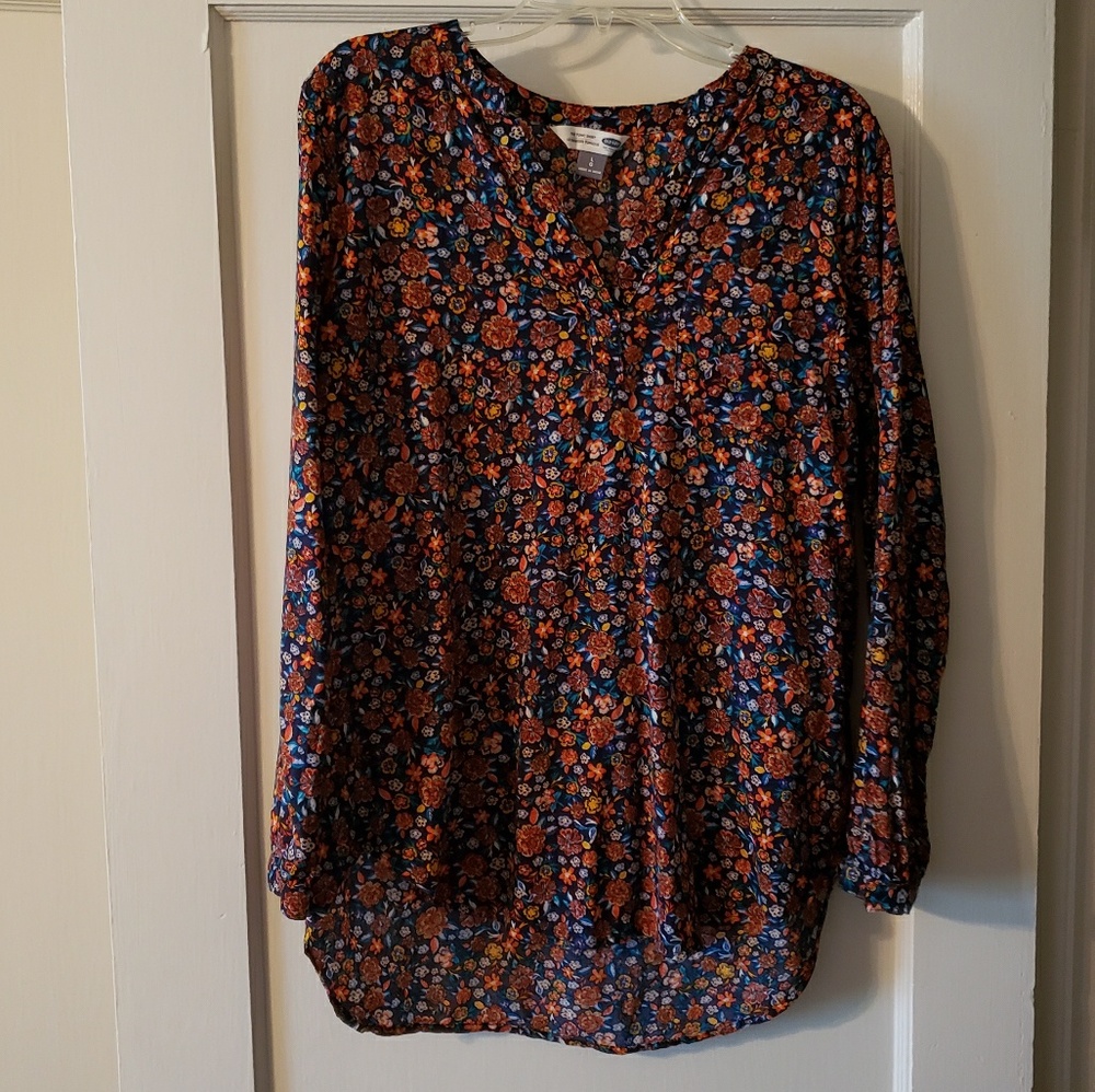 Boho Floral V-Neck Blouse